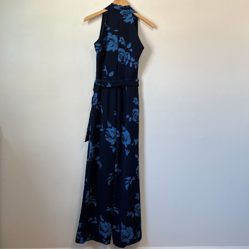 Alex Marie Navy Blue Floral Jumpsuit Size 4 - Picture 4 of 6